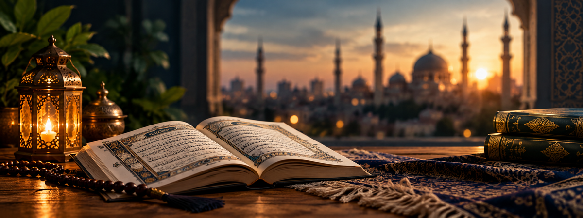 Premium Islamic collection with Qur'an and Islamic books